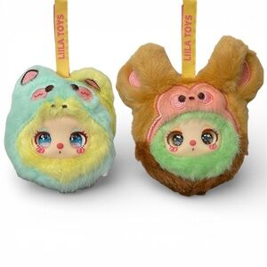 Liila's Garden Tea Party Mini Plush Pendants by Baby Three- Pony and Monkey